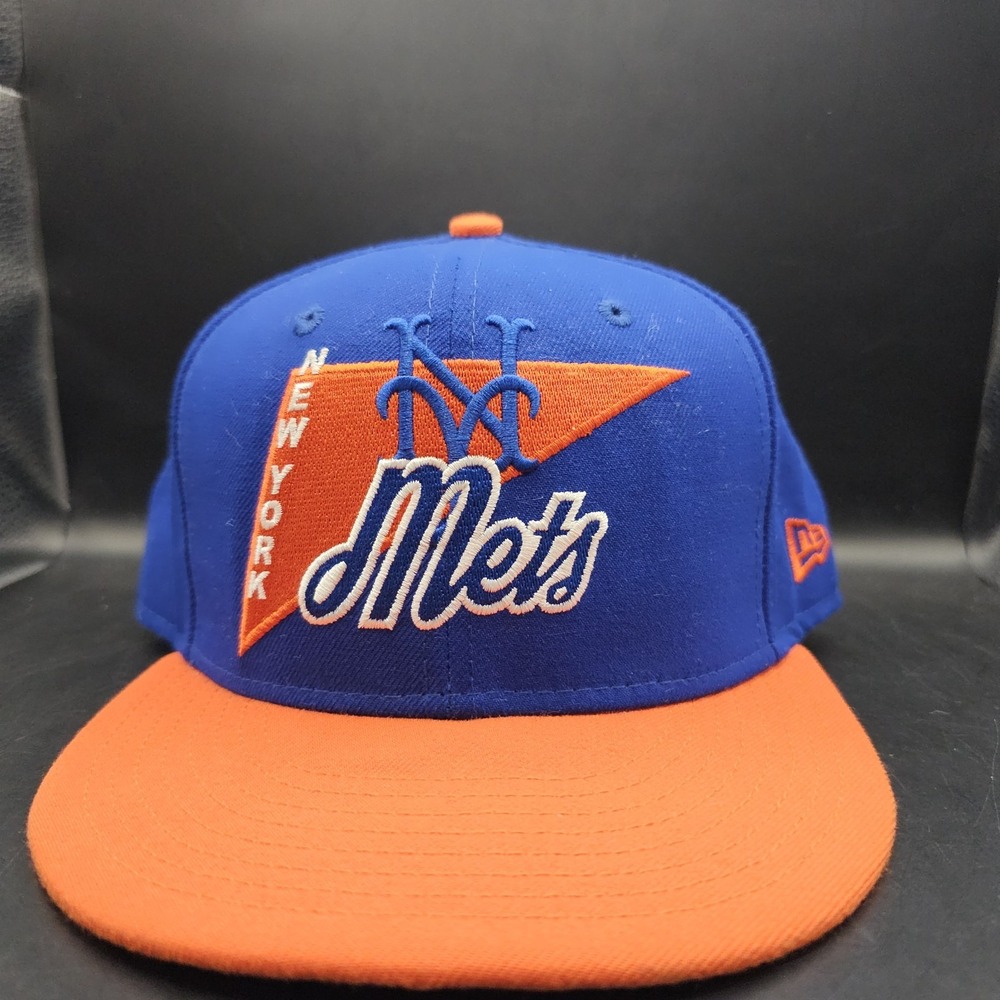 New Era 9Fifty New York Mets Cursive Logo‎ Blue & Orange Snapback Hat